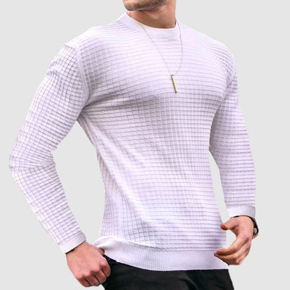 Thomas Cotton Slim Fit Sweater | Quilted Ribbed Sweater