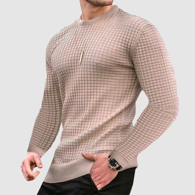 Thomas Cotton Slim Fit Sweater | Quilted Ribbed Sweater