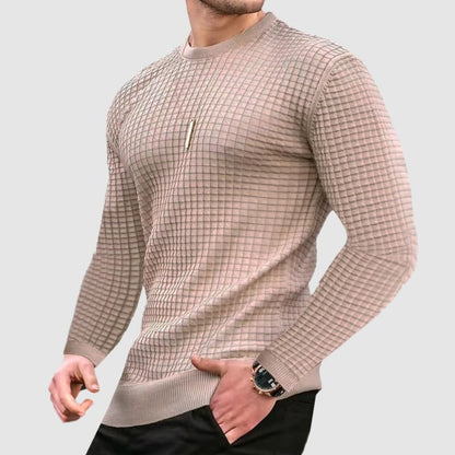 Thomas Cotton Slim Fit Sweater | Quilted Ribbed Sweater