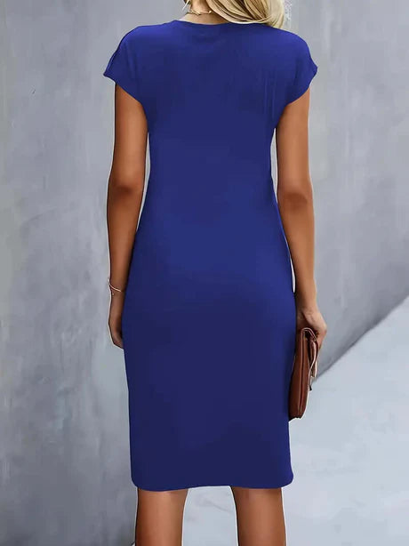 Joanna Dress | Solid Color Round Neck Bodycon Dress