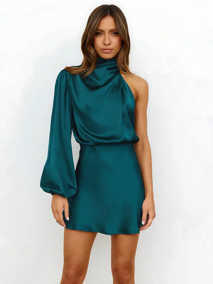 Kaysie Dress | One-Shoulder Asymmetrical Design Mini Dress