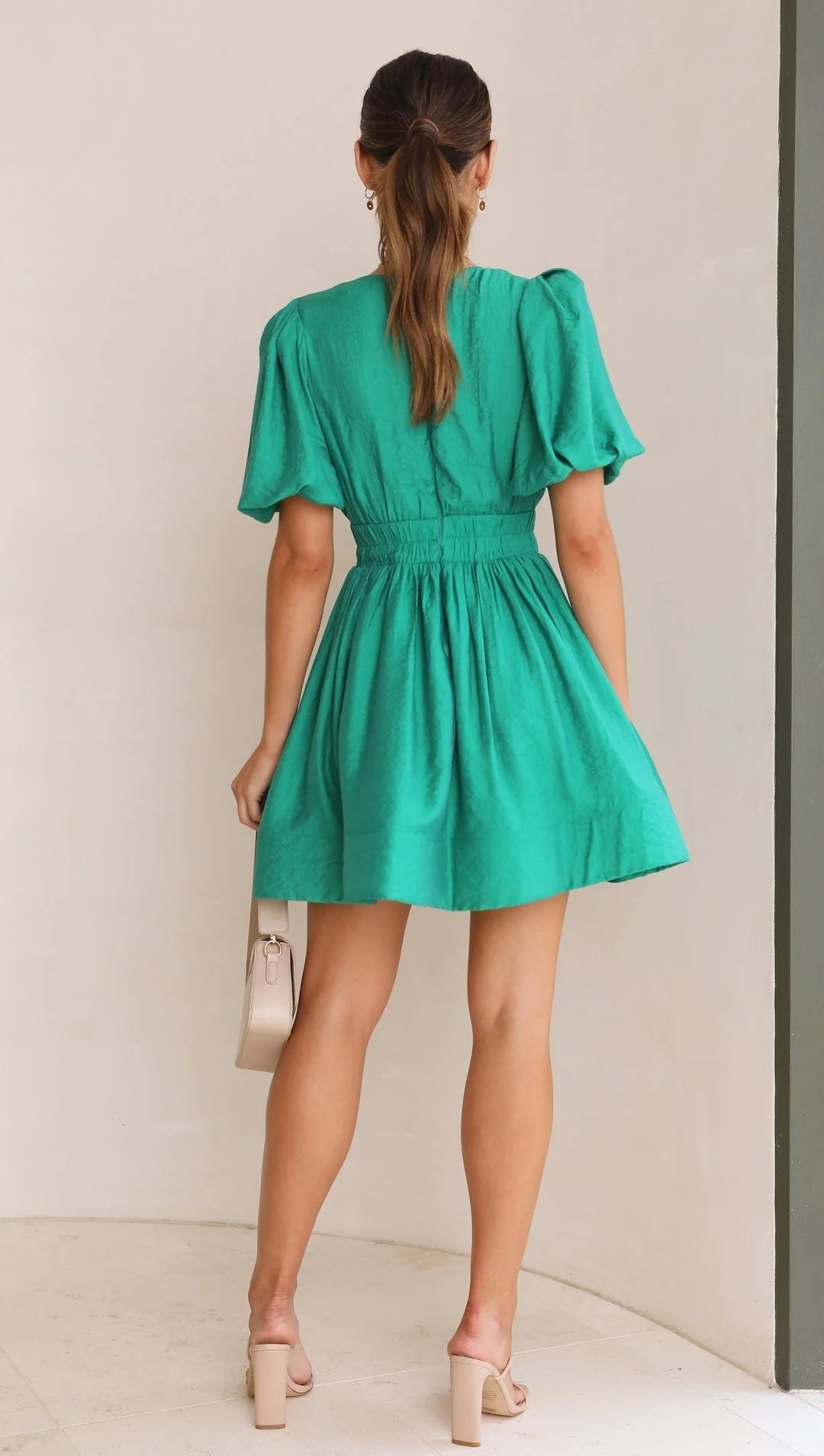 Kenley Dress | Short Puff Sleeves Mini Dress