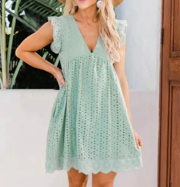Kenzie Dress | Summer Boho Eyelet Mini Dress