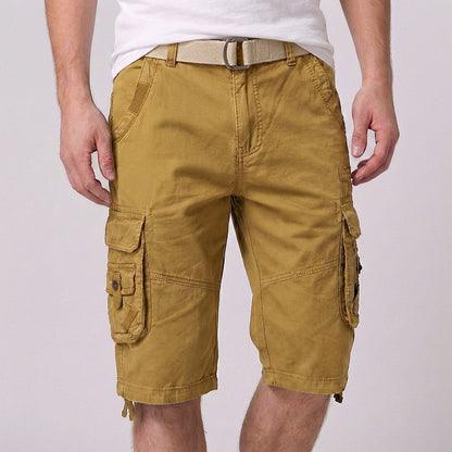 Theodore Relaxed Fit Cargo Shorts | Cargo Pockets Belted Cargo Shorts