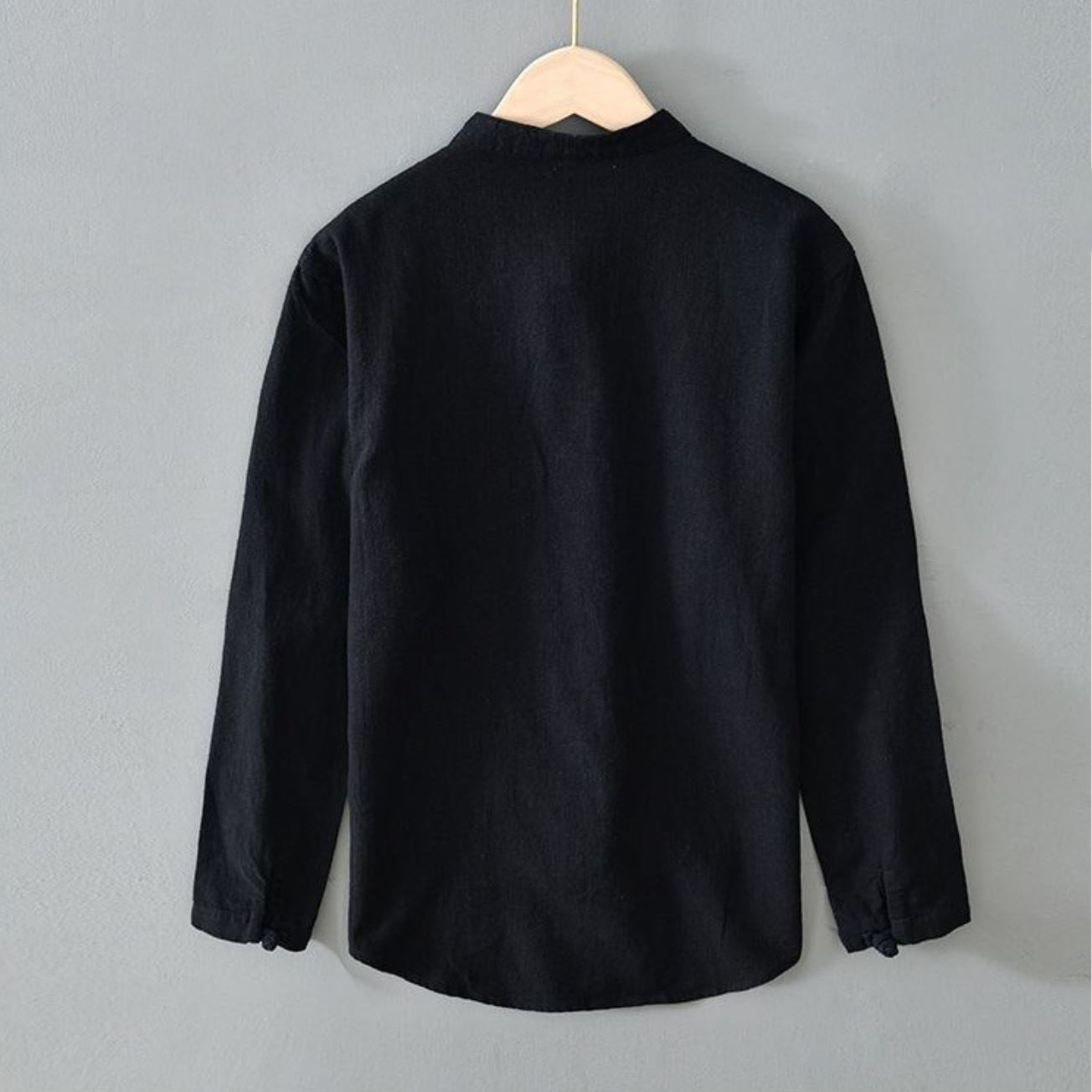 Riccardo Relaxed Fit Mandarin Collar Shirt | Long Sleeve Casual Shirt