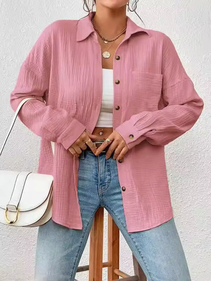 Lacie Blouse | Oversized Cotton Button Down Long Sleeve Blouse