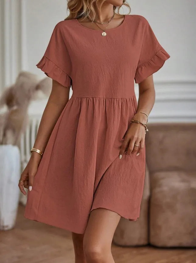 Laina Dress | Solid Color Casual Loose Short Dress