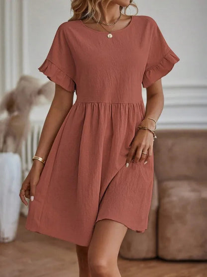 Laina Dress | Solid Color Casual Loose Short Dress