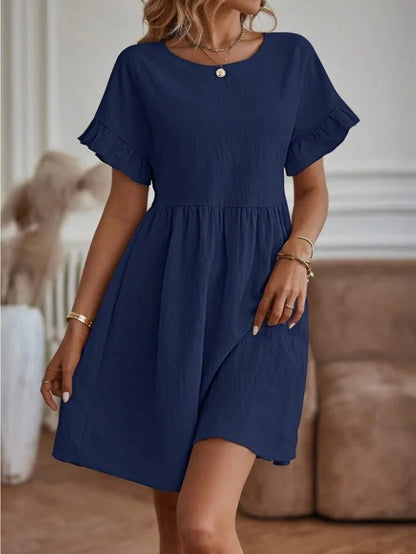 Laina Dress | Solid Color Casual Loose Short Dress