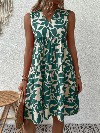 Leah Dress | Women's Sleeveless Summer Printed Midi Dress