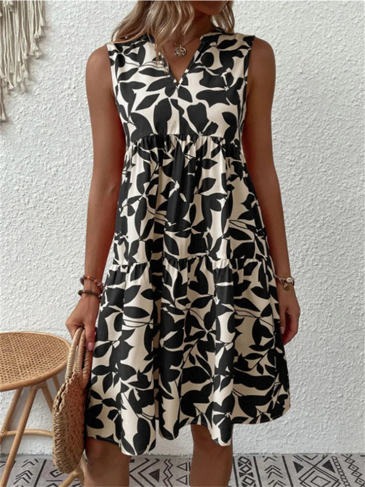 Leah Dress | Women's Sleeveless Summer Printed Midi Dress