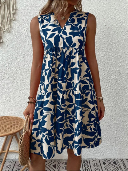 Leah Dress | Women's Sleeveless Summer Printed Midi Dress