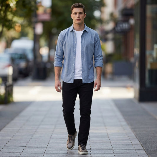 Joshua Relaxed Fit Button-Up Shirt | Collared Long Sleeve Shirt