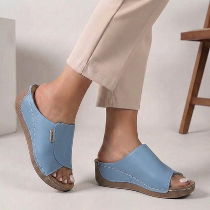 Liora Orthopedic Open-Toe Comfort Sandals | Supportive Slip-On Wedge Sandals