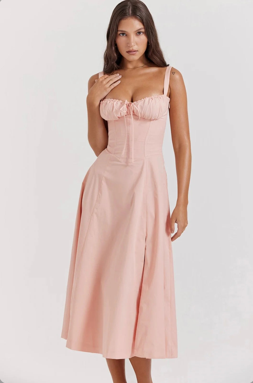 Lily Dress | Fitted Corset Top Midi Dress