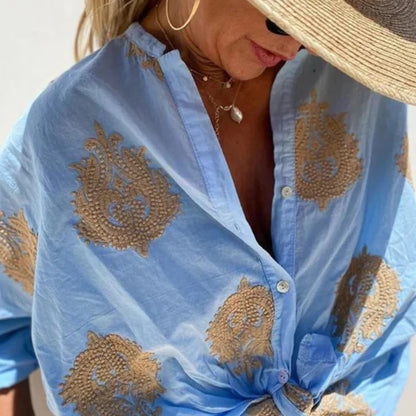 Lina Shirt | Embroidered Button-Up Shirt