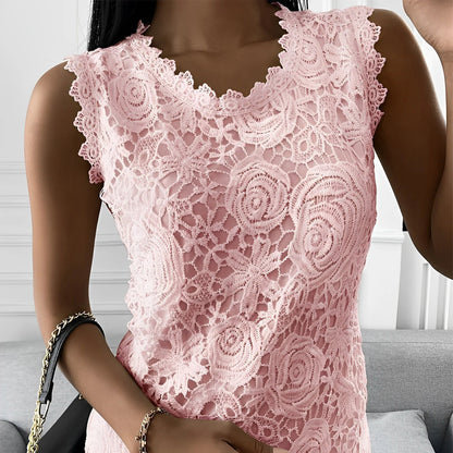 Lisette Top | Chic Sleeveless Lace Top
