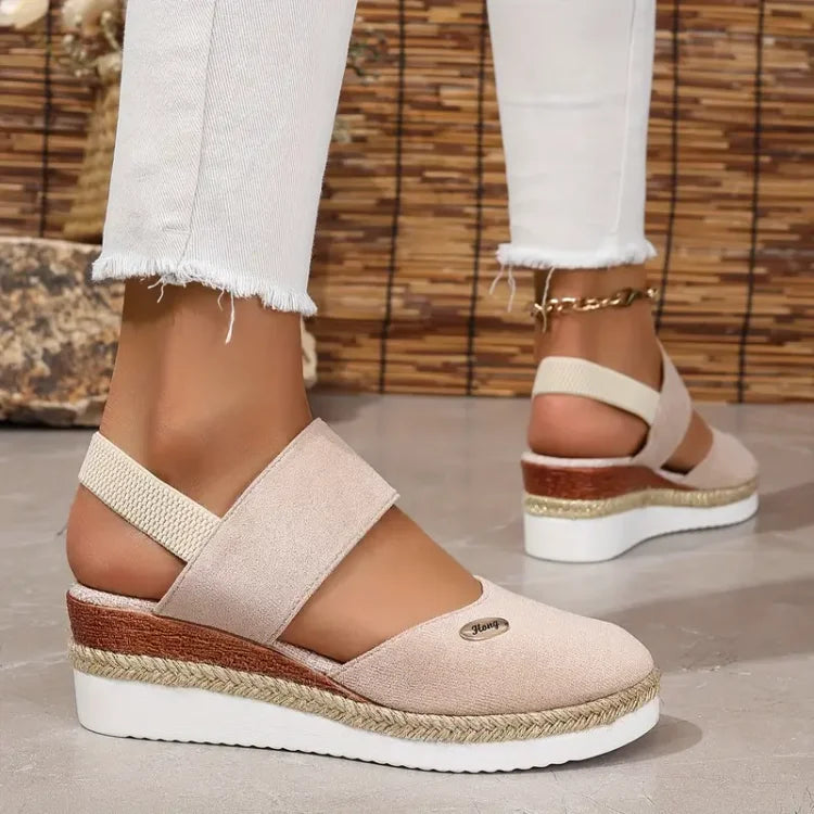 Lorie Sandals | Platform Closed Toe Sandals With Elastic Strap