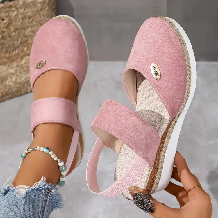 Lorie Sandals | Platform Closed Toe Sandals With Elastic Strap