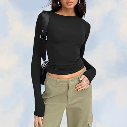 Lucinda Shirt | Casual Long Sleeve Crew Neck Shirt