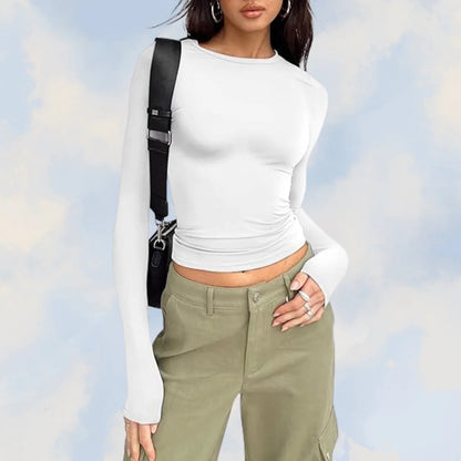 Lucinda Shirt | Casual Long Sleeve Crew Neck Shirt