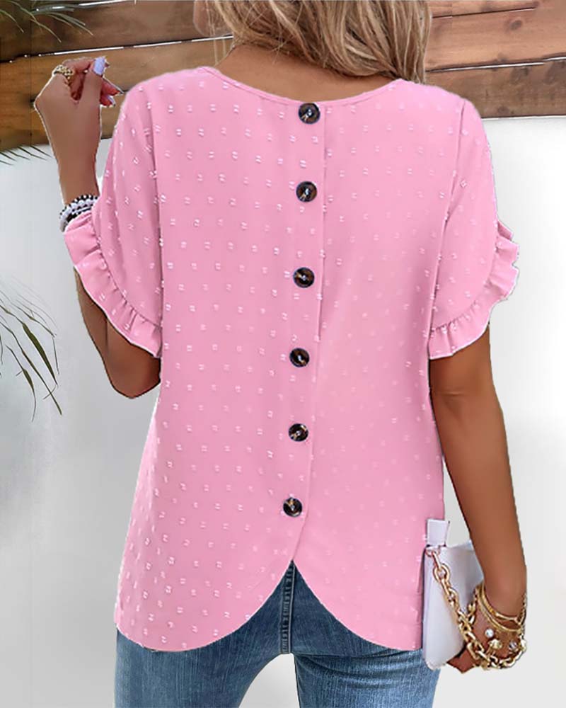 Lumi Blouse | Swiss Dot Butterfly Sleeve Blouse