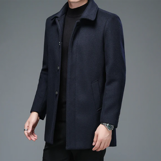 Arthur Mid-Length Coat | Collared Single-Breasted Coat