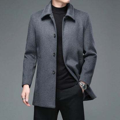 Arthur Mid-Length Coat | Collared Single-Breasted Coat