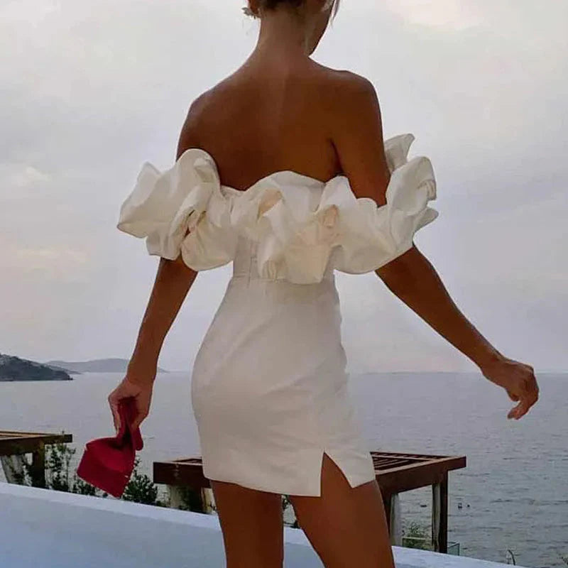 Madison Dress | Off-Shoulder Cocktail Dress With Ruffles