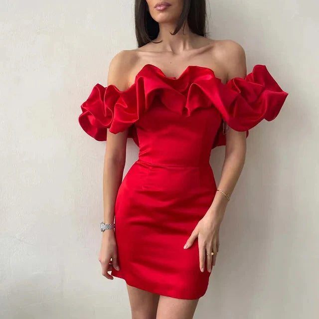 Madison Dress | Off-Shoulder Cocktail Dress With Ruffles