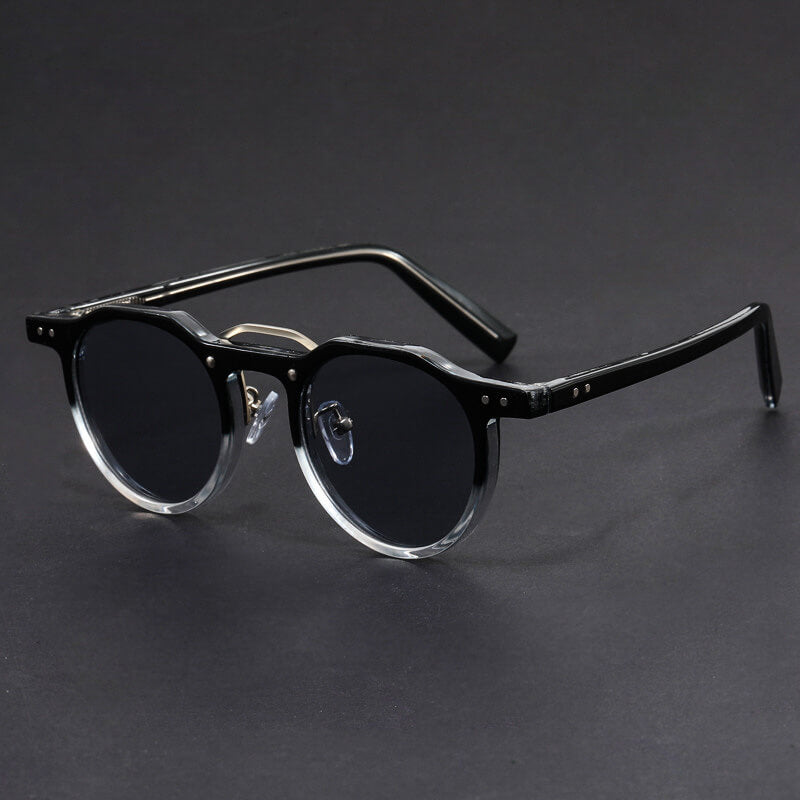 Harry Clear Frame Round Frame Sunglasses | Dark Lenses Sunglasses