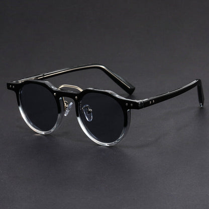 Harry Clear Frame Round Frame Sunglasses | Dark Lenses Sunglasses