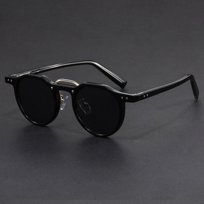 Harry Clear Frame Round Frame Sunglasses | Dark Lenses Sunglasses