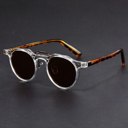 Harry Clear Frame Round Frame Sunglasses | Dark Lenses Sunglasses