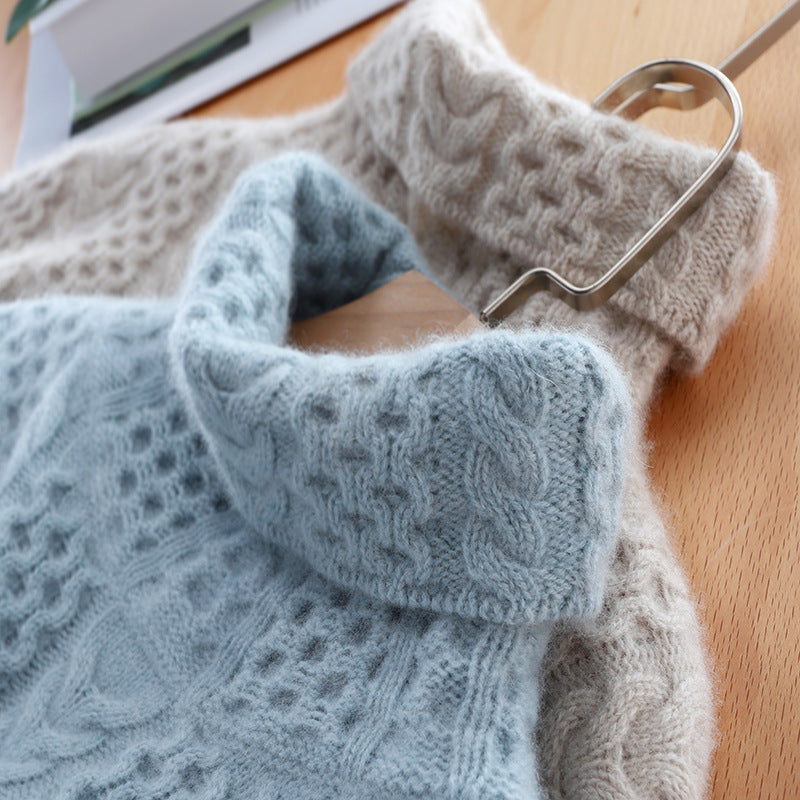 Bianca Cable Knit Relaxed Fit Turtleneck Sweater | Ribbed Long Sleeve Sweater