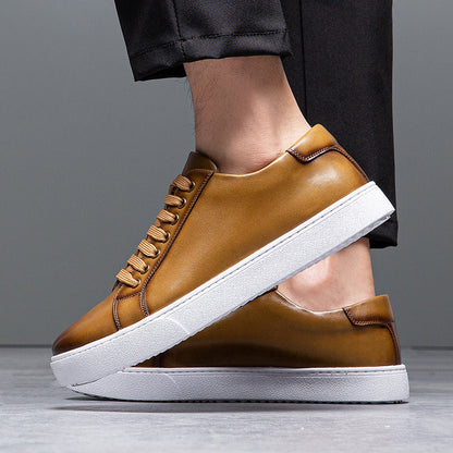 Sebastian Low-Top Sneakers | Lace-Up Burnished Finish Sneakers