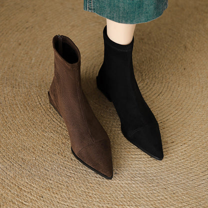 Isla Fitted Ankle Boots | Pointed Toe Block Heel Ankle Boots