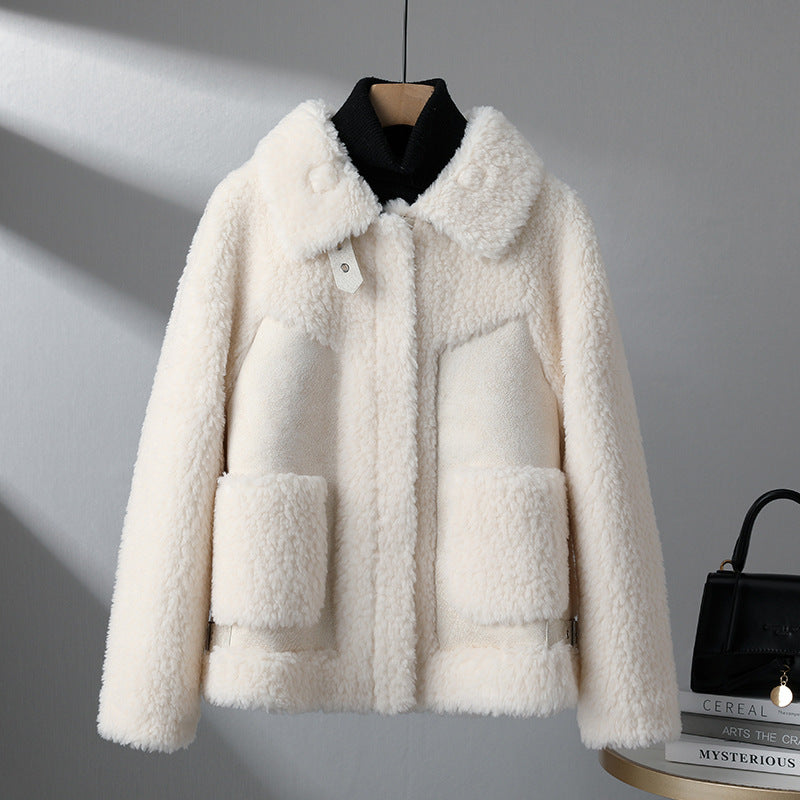 Isla Relaxed Fit Sherpa Jacket | Collared Button Front Jacket