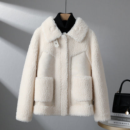 Isla Relaxed Fit Sherpa Jacket | Collared Button Front Jacket