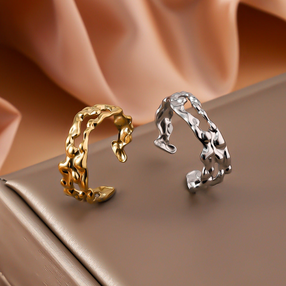 Amelia Textured Open Band Ring | Molten Abstract Ring