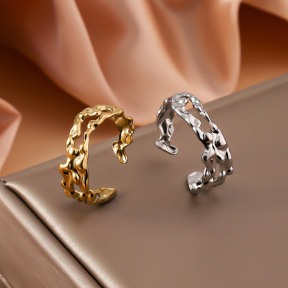 Amelia Textured Open Band Ring | Molten Abstract Ring