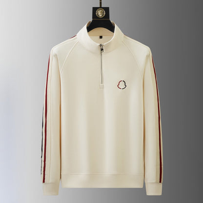 Arthur Fleece Track Jacket Two-Piece Set | Striped Mock Neck Men’s Tracksuit