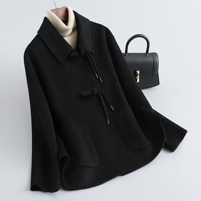 Chiara Loose Fit Coat | Collared Toggle Closure Coat