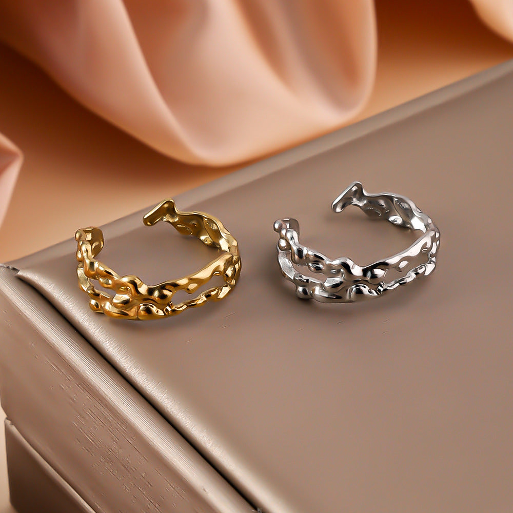 Amelia Textured Open Band Ring | Molten Abstract Ring