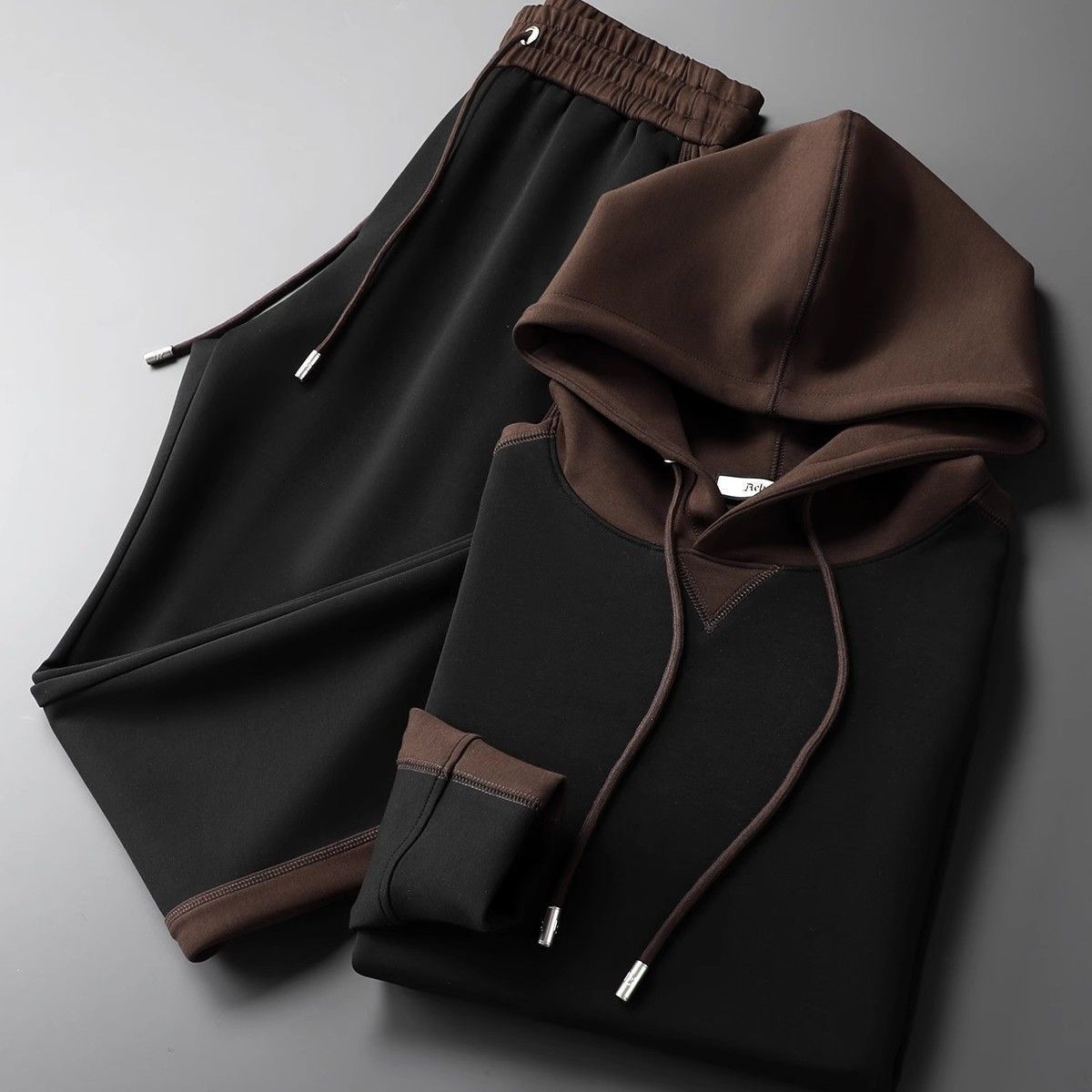 Arthur Relaxed Fit Hoodie And Joggers Two-Piece Set | Drawstring Hood Contrast Panels Tracksuit