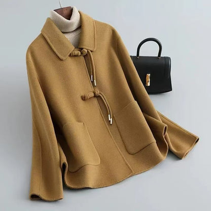 Chiara Loose Fit Coat | Collared Toggle Closure Coat