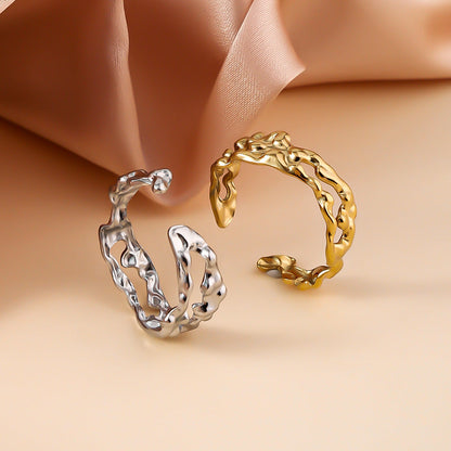 Amelia Textured Open Band Ring | Molten Abstract Ring