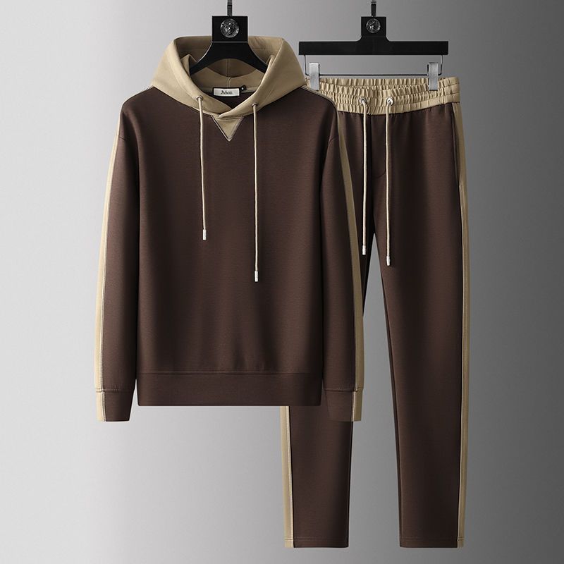 Arthur Relaxed Fit Hoodie And Joggers Two-Piece Set | Drawstring Hood Contrast Panels Tracksuit