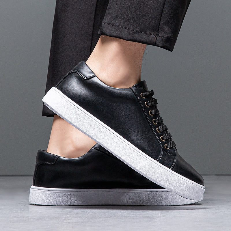 Sebastian Low-Top Sneakers | Lace-Up Burnished Finish Sneakers