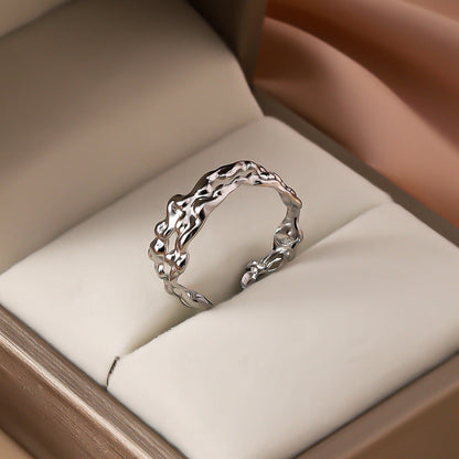 Amelia Textured Open Band Ring | Molten Abstract Ring